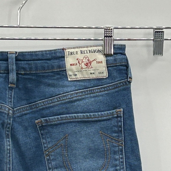 True Religion Starr High Rise Cropped Straight Jeans Women’s 29 (29/27) Distress - Picture 13 of 13